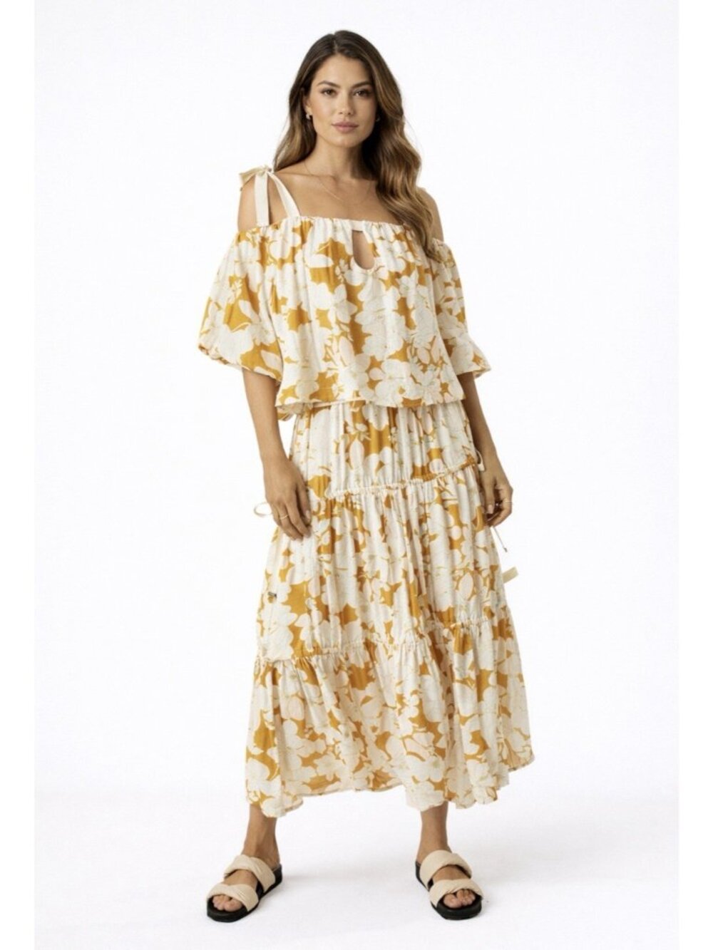 Anthropologie Mon Renn Magnolia Floral Botanical A-Line Midi Skirt Size XS $289